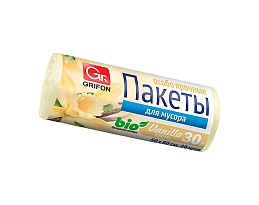 Мешки для мусора 30 л, ароматизированные, Ваниль, бежевые, в рулоне 20 шт., ПНД, 9 мкм, 560х530 мм, GRIFON Aroma, 101-020 V в Усть-Каменогорске
