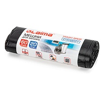 Мешки для мусора 60 л, черные, в рулоне 20 шт., ПНД, 10 мкм, 700х600 мм, LAIMA, 601381 в Усть-Каменогорске