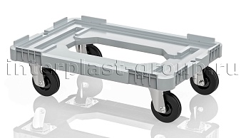 Тележка пластиковая с отверстием без тормозов серая в Усть-Каменогорске