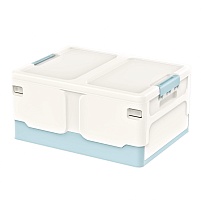 Ящик пластиковый складной белый, дно голубое, 480х360х240 мм в Усть-Каменогорске