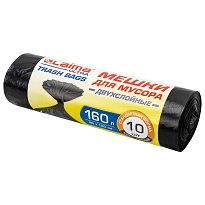 Мешки для мусора 160 л, черные, в рулоне 10 шт., ПВД, 30 мкм, 1200х900 мм, LAIMA ULTRA, 607694 в Усть-Каменогорске