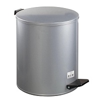Ведро для мусора с педалью, усиленное, Титан, 15 л, серое, оцинкованная сталь в Усть-Каменогорске