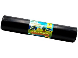 Мешки для мусора 200 л, ароматизированные, черные, в рулоне 10 шт., ПВД, 100 мкм, 1200х800 мм, Добрыня, Dob20010black в Усть-Каменогорске
