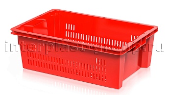 Ящик универсальный для овощей, фруктов и хлеба перфорированный красный в Усть-Каменогорске