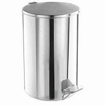 Ведро для мусора с педалью, усиленное, Титан, 20 л, кольцо под мешок, нержавеющая сталь, хром в Усть-Каменогорске