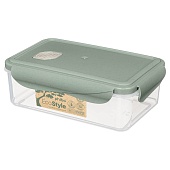 Контейнер для продуктов герметичный с клапаном Eco Style прямоугольный 1,1 л (зеленый)