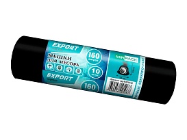 Мешки для мусора 160 л, ароматизированные, черные, в рулоне 10 шт., ПВД, 80 мкм, 1100х930 мм, EXPORT, exp16010142 в Усть-Каменогорске Мешки для мусора 160 л, ароматизированные, черные, в рулоне 10 шт., ПВД, 80 мкм, 1100х930 мм, EXPORT, exp16010142 в Усть-Каменогорске