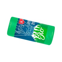 Мешки для мусора 20 л, биоразлагаемые, зеленые, в рулоне 30 шт., ПНД, 8 мкм, 500х400 мм, БИО, МБ2097 (МНБ 20-30ж) в Усть-Каменогорске