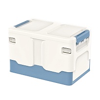 Ящик пластиковый складной белый, дно синее, 370х240х240 мм в Усть-Каменогорске