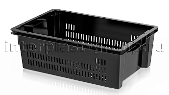 Ящик универсальный для овощей, фруктов и хлеба перфорированный черный в Усть-Каменогорске Ящик универсальный для овощей, фруктов и хлеба перфорированный черный в Усть-Каменогорске