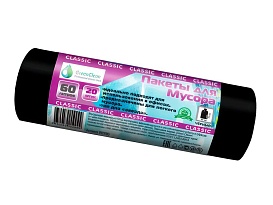 Мешки для мусора 60 л, черные, в рулоне 20 шт., ПНД, 7 мкм, 700х600 мм, MIRPACK Classik, 602050 в Усть-Каменогорске