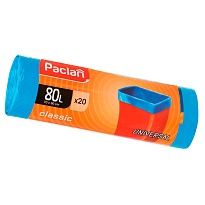 Мешки для мусора 80 л, синие, в рулоне 20 шт., ПНД, 12 мкм, 900х700 мм, PACLAN Classic, 606335 в Усть-Каменогорске