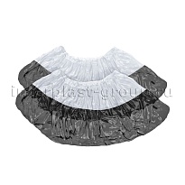 Бахилы бело-черные 1000 шт (500 пар), 48 мкм, двойная подошва, с одной резинкой, Эконом+ в Усть-Каменогорске