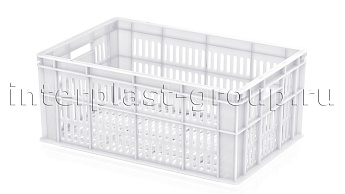 Ящик для молока, мяса, овощей и фруктов большая перфорация дно перфорированное белый в Усть-Каменогорске
