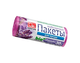Мешки для мусора 30 л, ароматизированные, Лаванда, сиреневые, в рулоне 20 шт., ПНД, 9 мкм, 560х530 мм, GRIFON Aroma, 101-020 La в Усть-Каменогорске